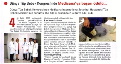 Dünya Tüp Bebek Kongresi'nde Medicana'ya Başarı Ödülü...