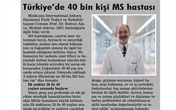 TÜRKİYE'DE 40 BİN KİŞİ MS HASTASI