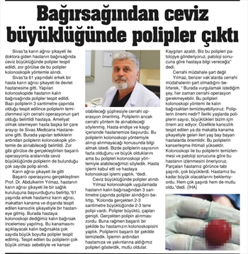 Bağırsağından ceviz büyüklüğünde polipler çıktı