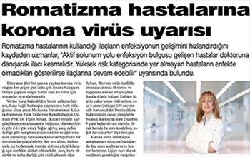 Romatolojide Takipli Hastalar İçin Koronavirüs (COVİD-19)