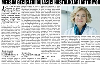Bulaşıcı hastalıklar mevsim geçişlerinde artıyor Bulaşıcı hastalıklar mevsim geçişlerinde artıyor